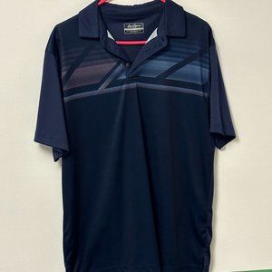 Ben Hogan Golf Polo, Size M, Dark blue shirt with purple and light blue graphic